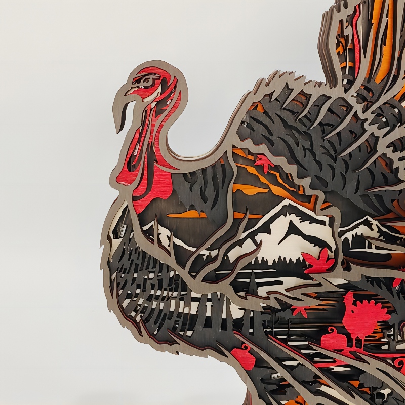 3D -Holztier -Flamingo -Artefakt